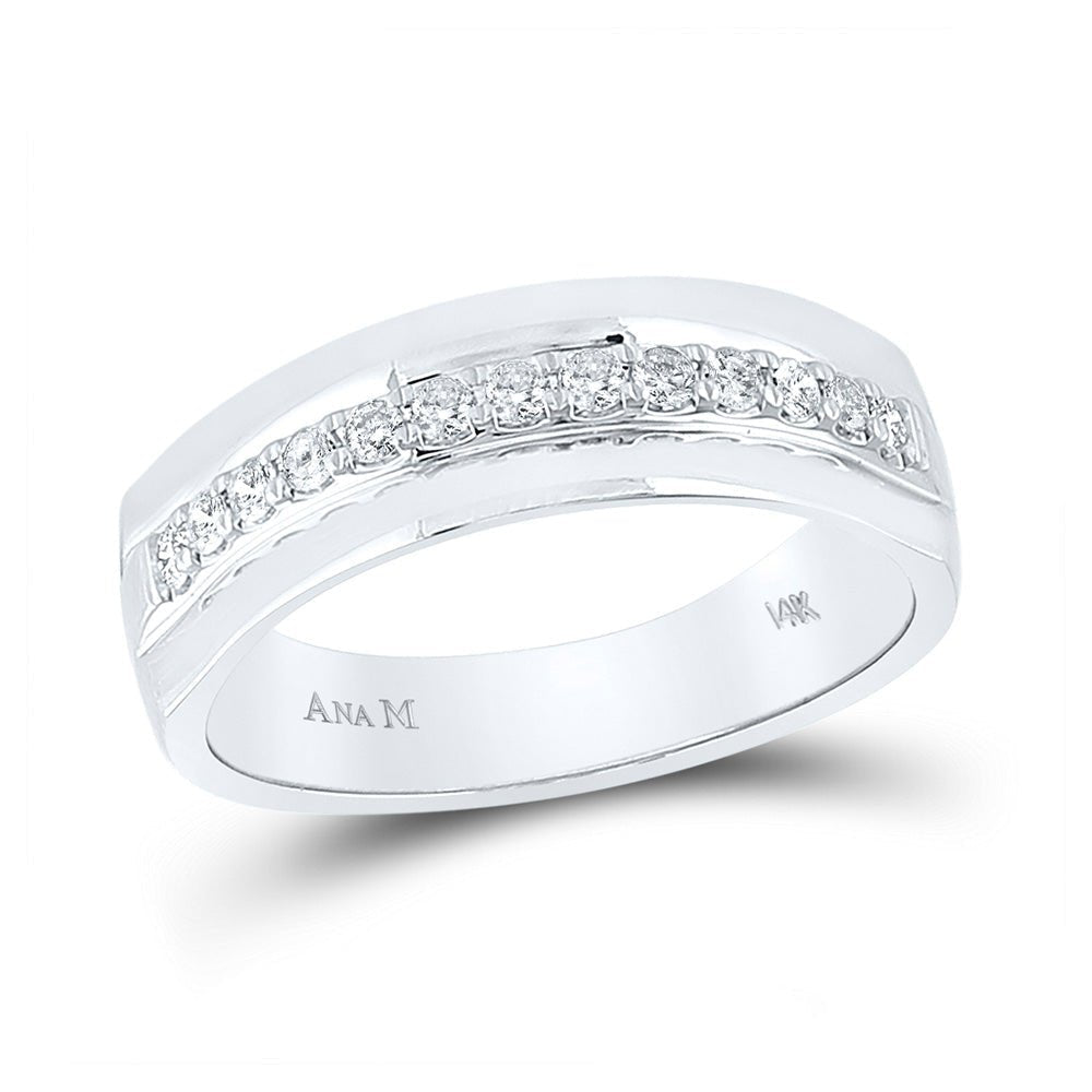 Sophistication in White Gold: Mens Diamond Wedding Band Ring - Splendid Jewellery