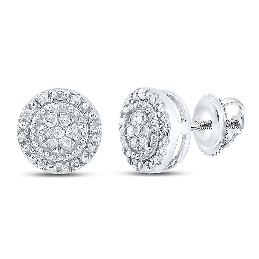 Sparkling Diamond Cluster Earrings in 10kt White Gold - Timeless Elegance for Every Occasion - Splendid Jewellery