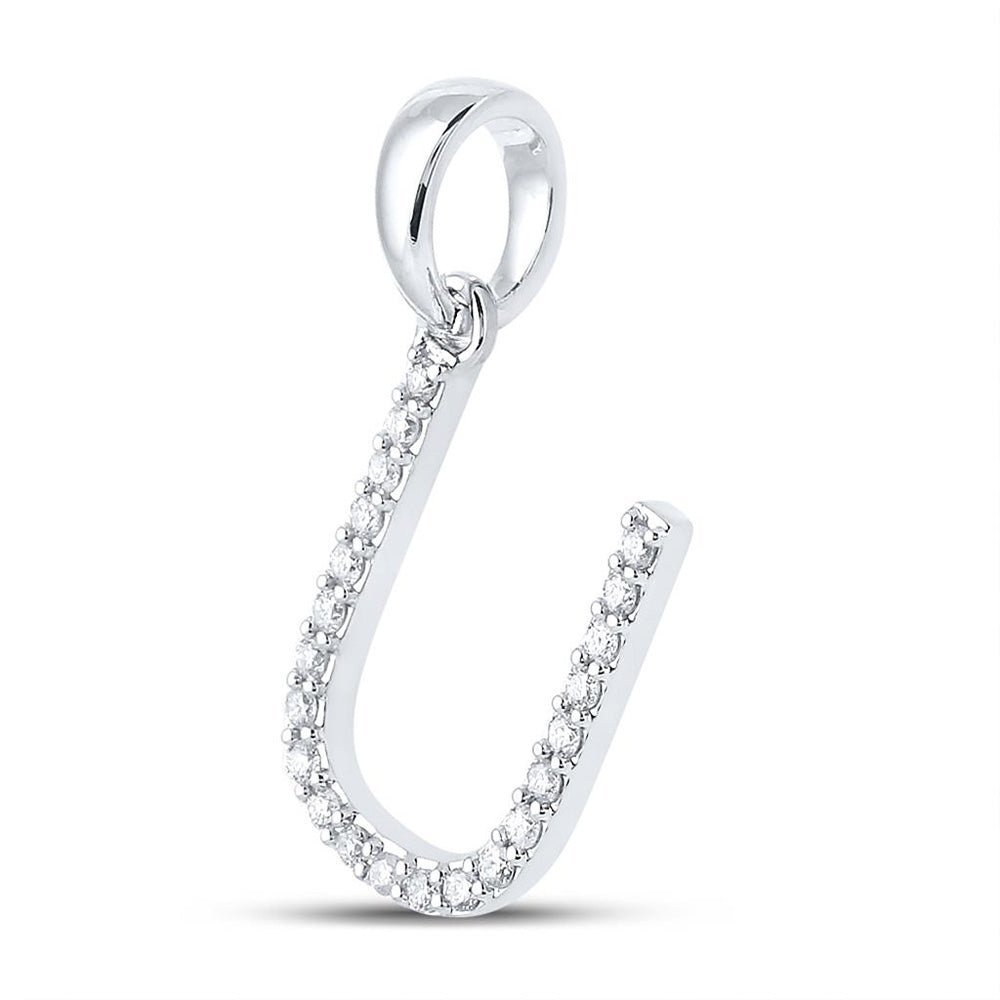 Sparkling Diamond Initial Pendant in 10kt White Gold - Splendid Jewellery