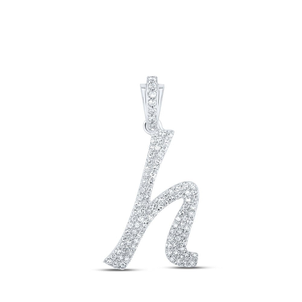 Sparkling Diamond Initial Pendant in 10kt White Gold - Personalized Elegance for Every Occasion - Splendid Jewellery