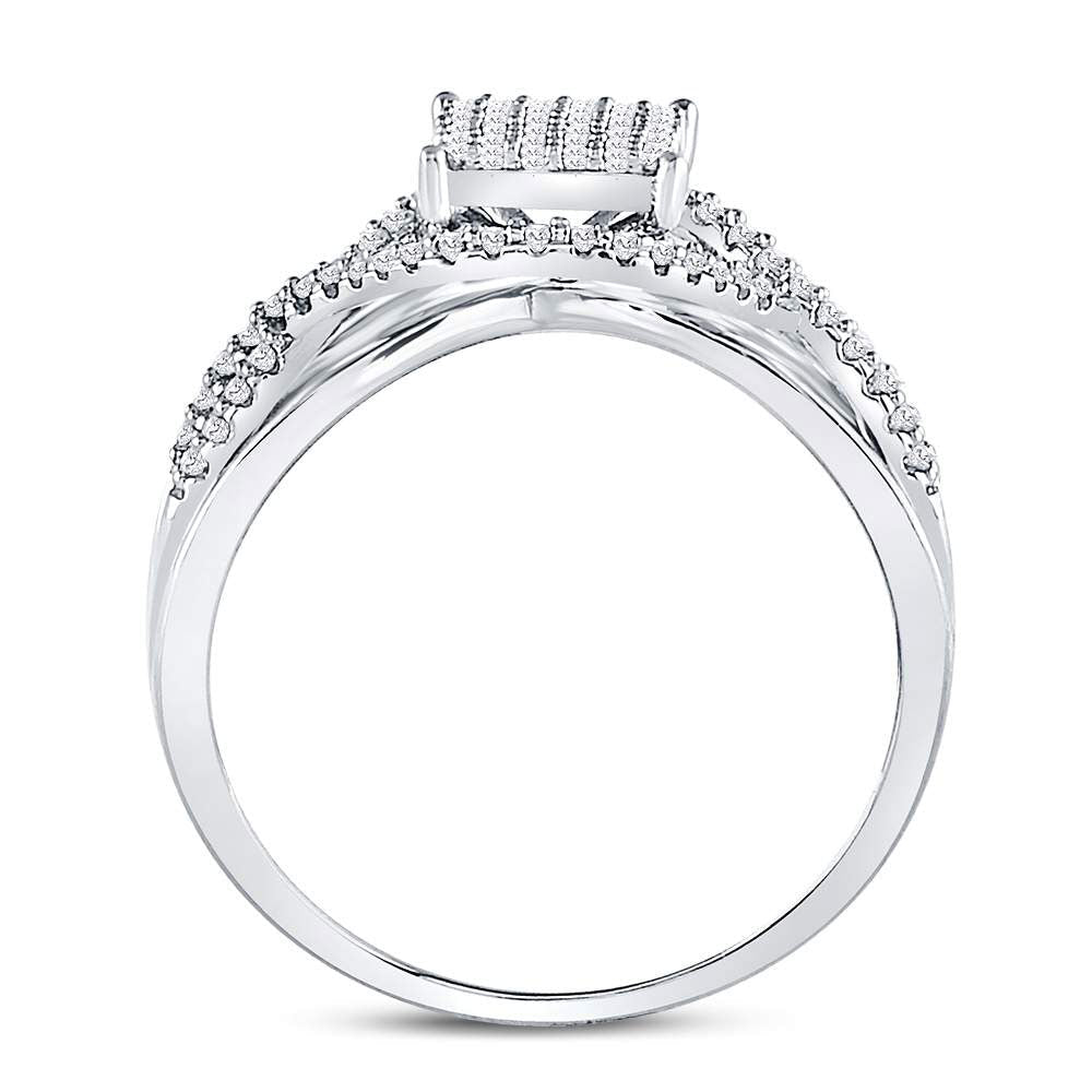 Sparkling Diamond Twist Cluster Ring - Splendid Jewellery