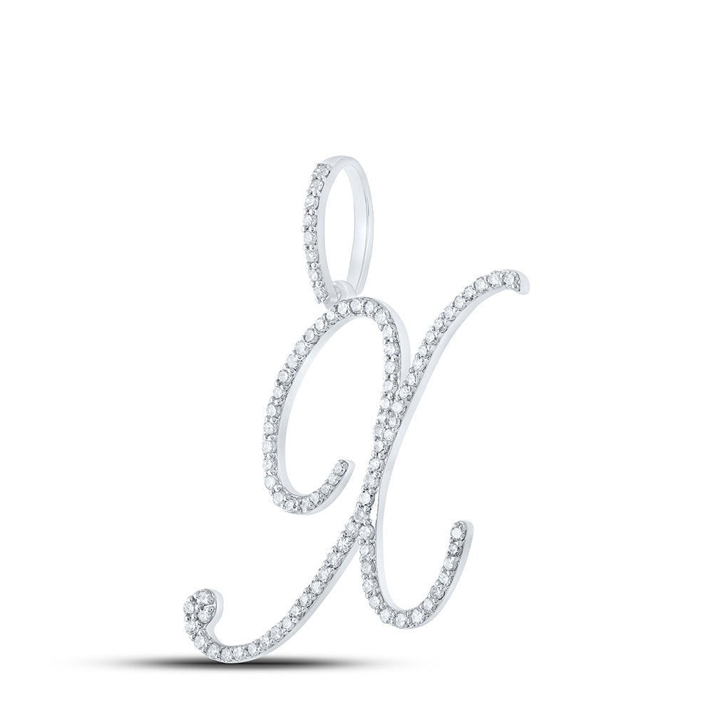 Sparkling Diamond X Initial Pendant - Personalized Elegance in White Gold - Splendid Jewellery