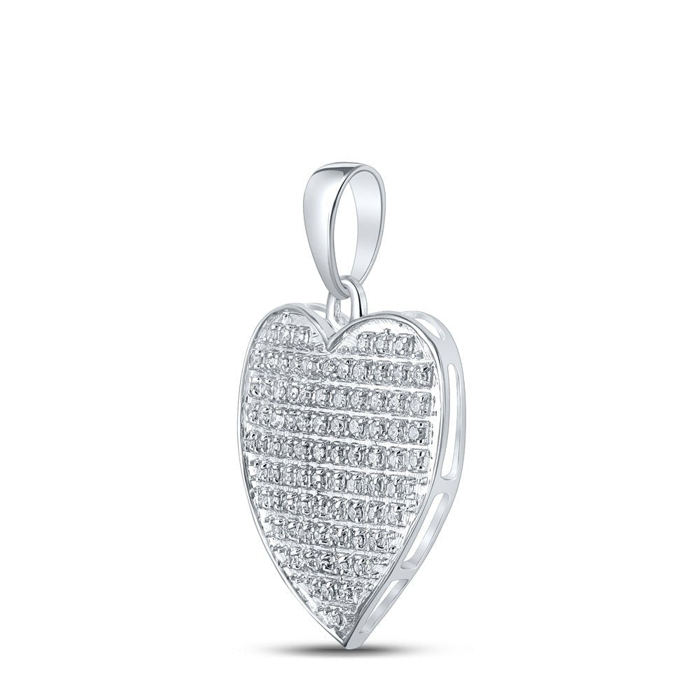 Sparkling Love: 10kt White Gold Diamond Heart Pendant - Splendid Jewellery