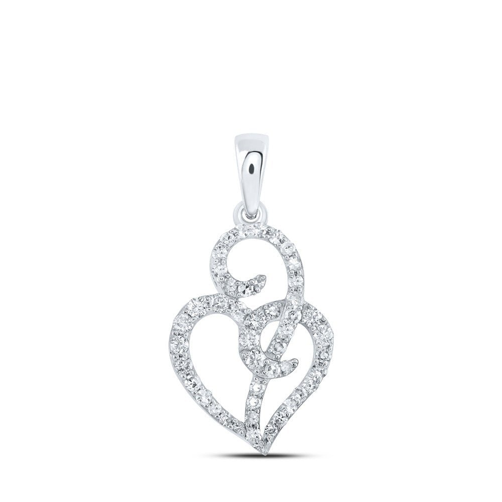 Sparkling Love: 10kt White Gold Diamond Heart Pendant - Splendid Jewellery