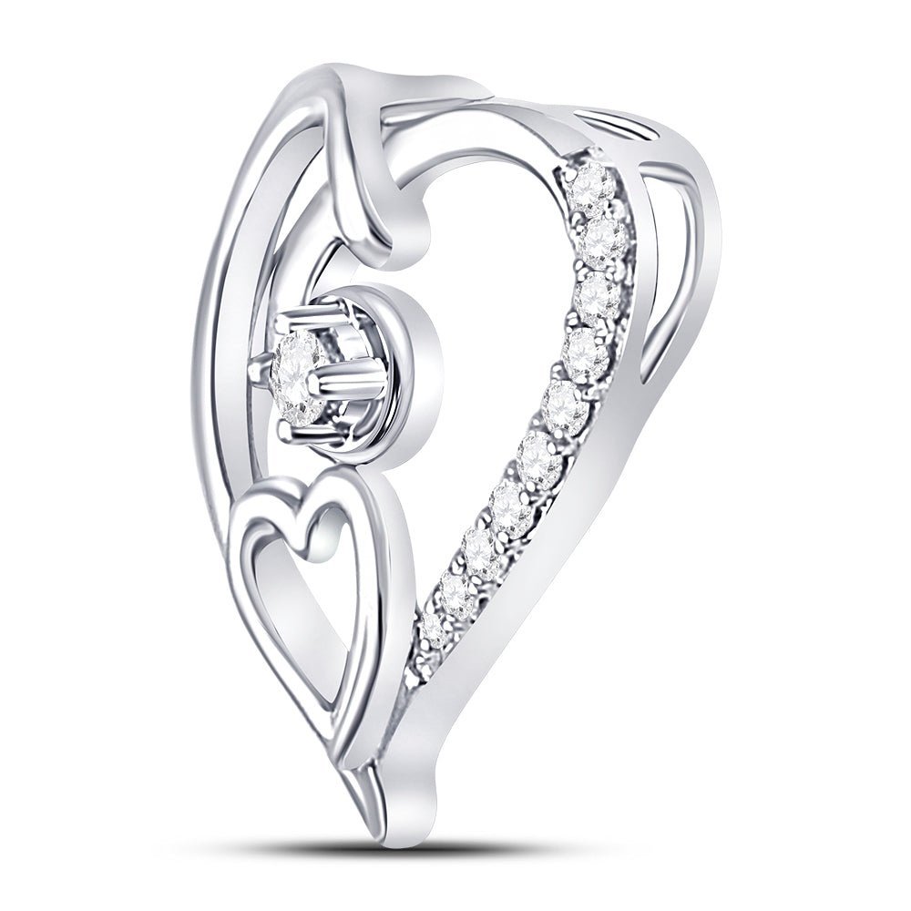 Sparkling Love Diamond Pendant in 10kt White Gold - Splendid Jewellery
