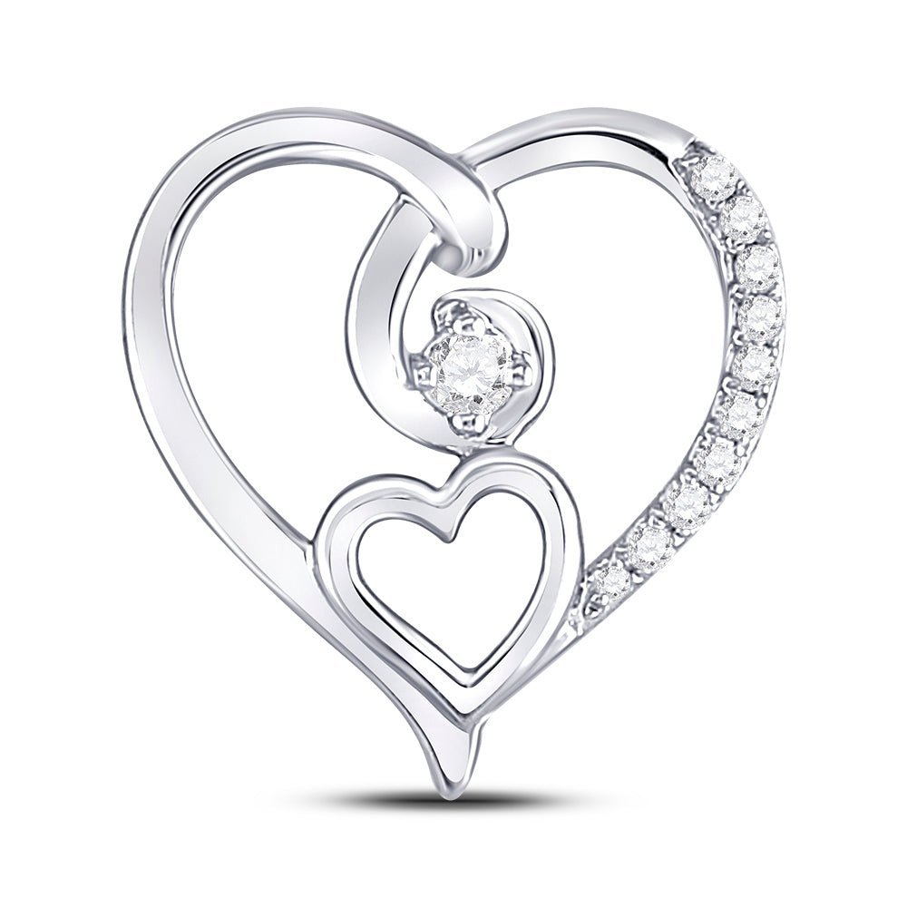 Sparkling Love Diamond Pendant in 10kt White Gold - Splendid Jewellery