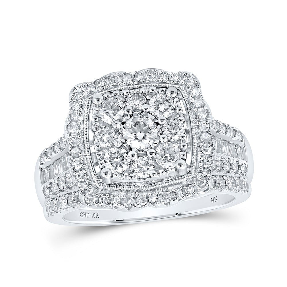 Sparkling Square Diamond Wedding Ring Set in 10kt White Gold - Splendid Jewellery