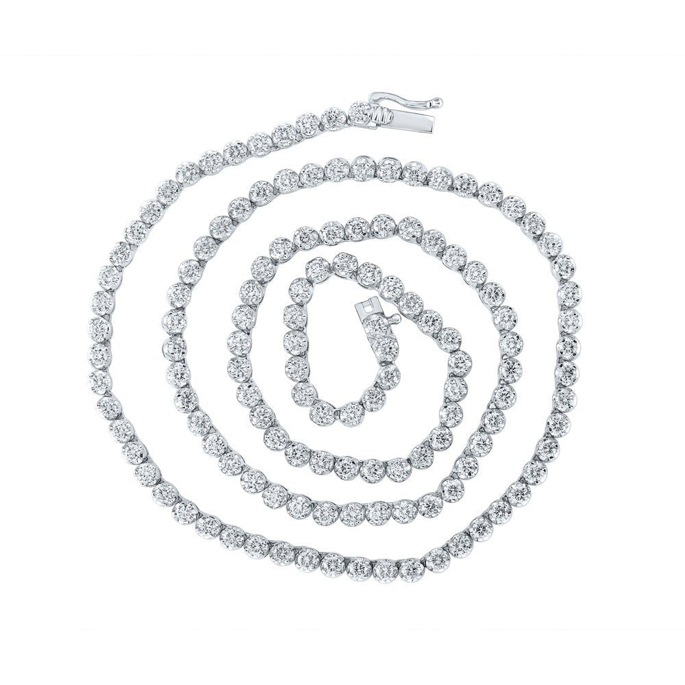 Sparkling White Gold Diamond Link Chain Necklace for Men - 11 Ct.t.w. - Splendid Jewellery