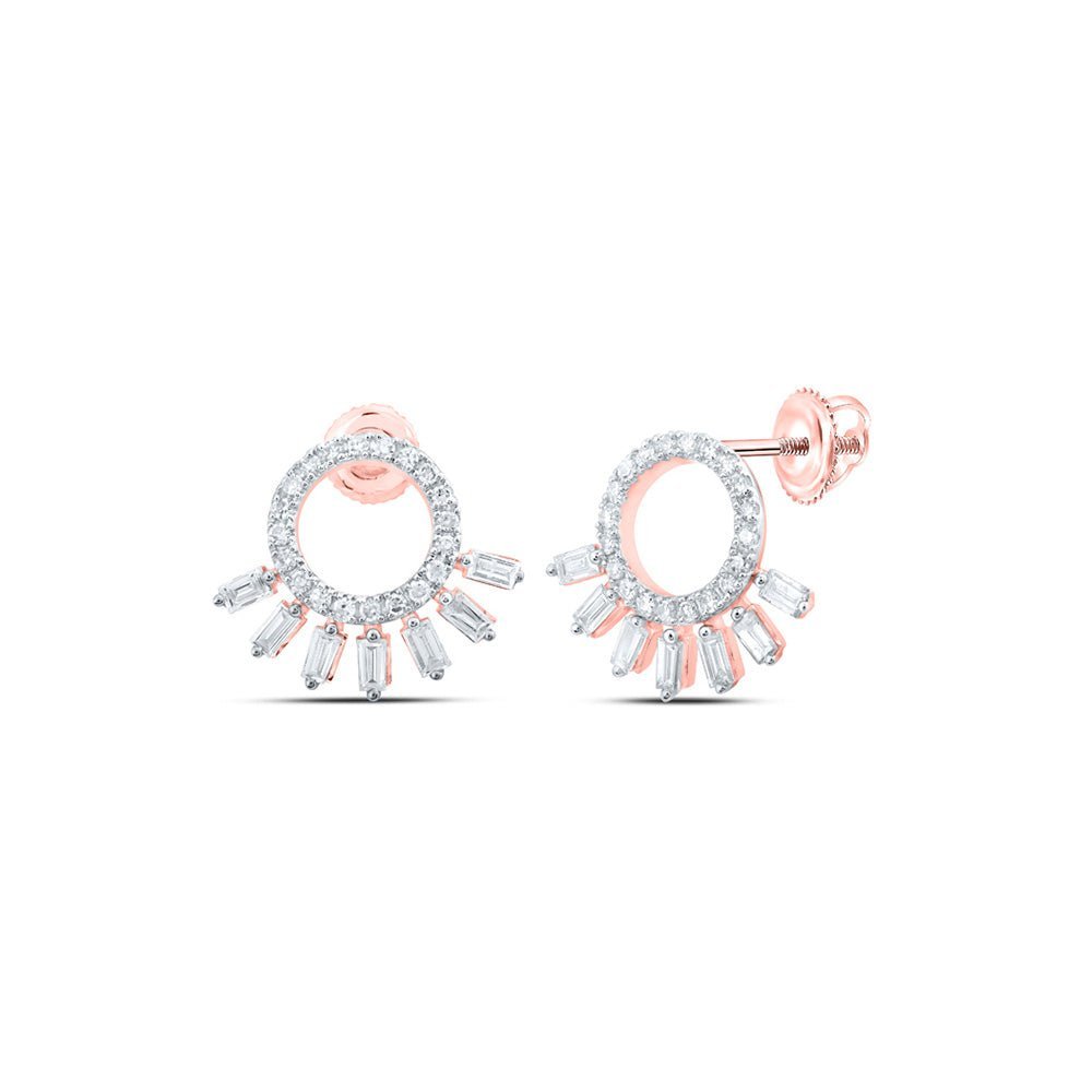 Splendid Jewellery 10kt Rose Gold Diamond Circle Earrings - Splendid Jewellery
