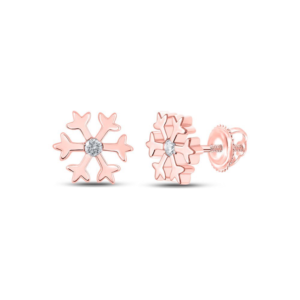 Splendid Jewellery 10kt Rose Gold Diamond Snowflake Earrings - Splendid Jewellery