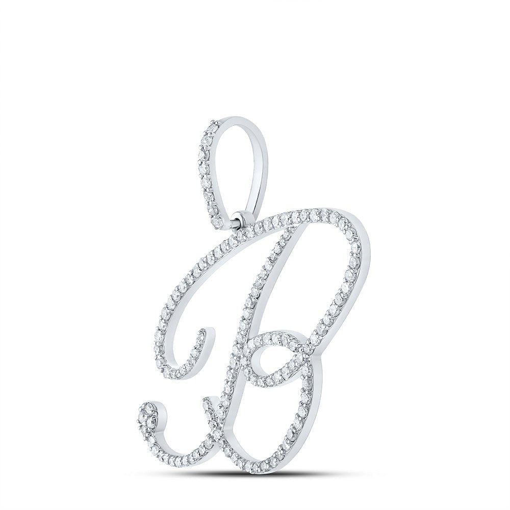 Splendid Jewellery 10kt White Gold B Initial Diamond Pendant: A Mesmerizing Symbol of Individuality and Elegance - Splendid Jewellery