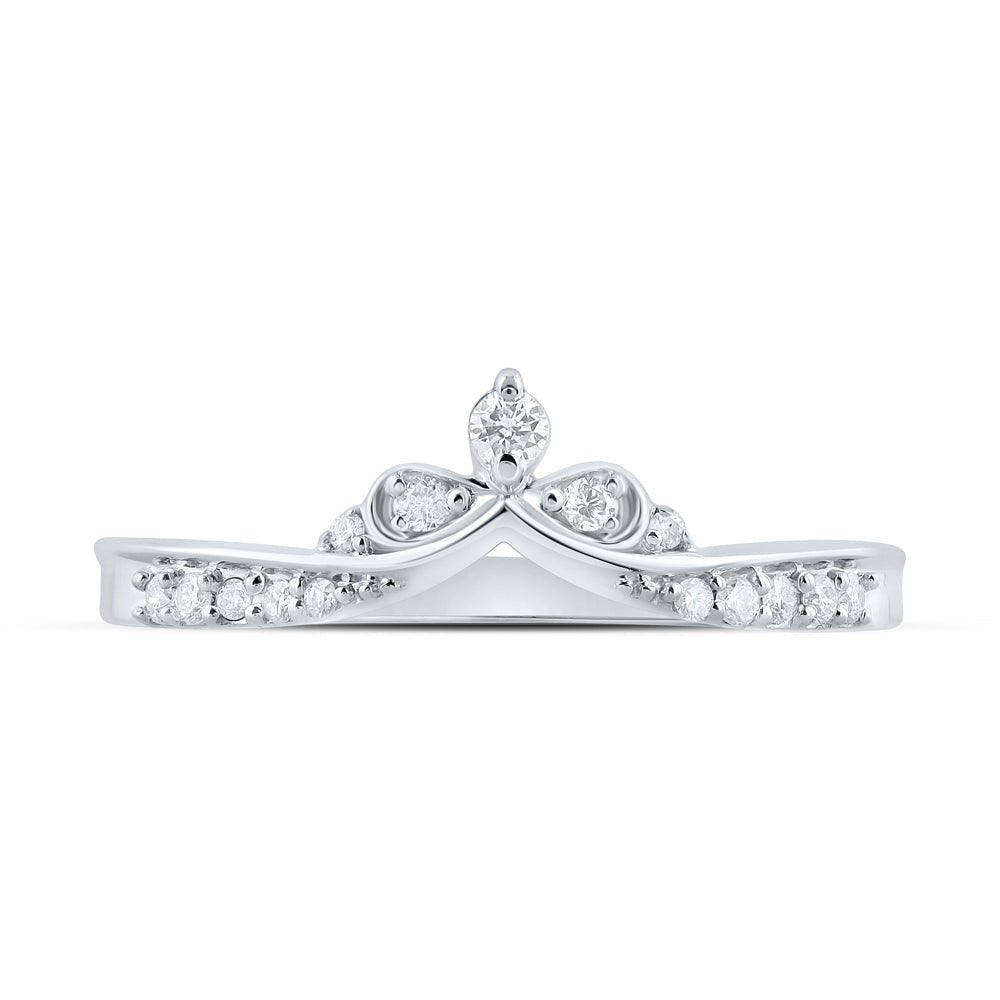 Splendid Jewellery 10kt White Gold Diamond Chevron Band Ring - Splendid Jewellery