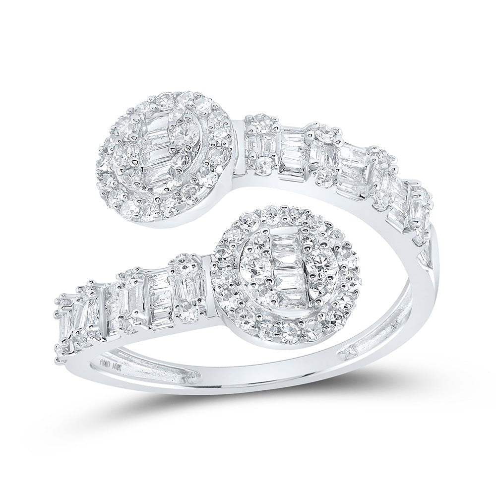 Splendid Jewellery 10kt White Gold Diamond Circle Cuff Band Ring - Splendid Jewellery