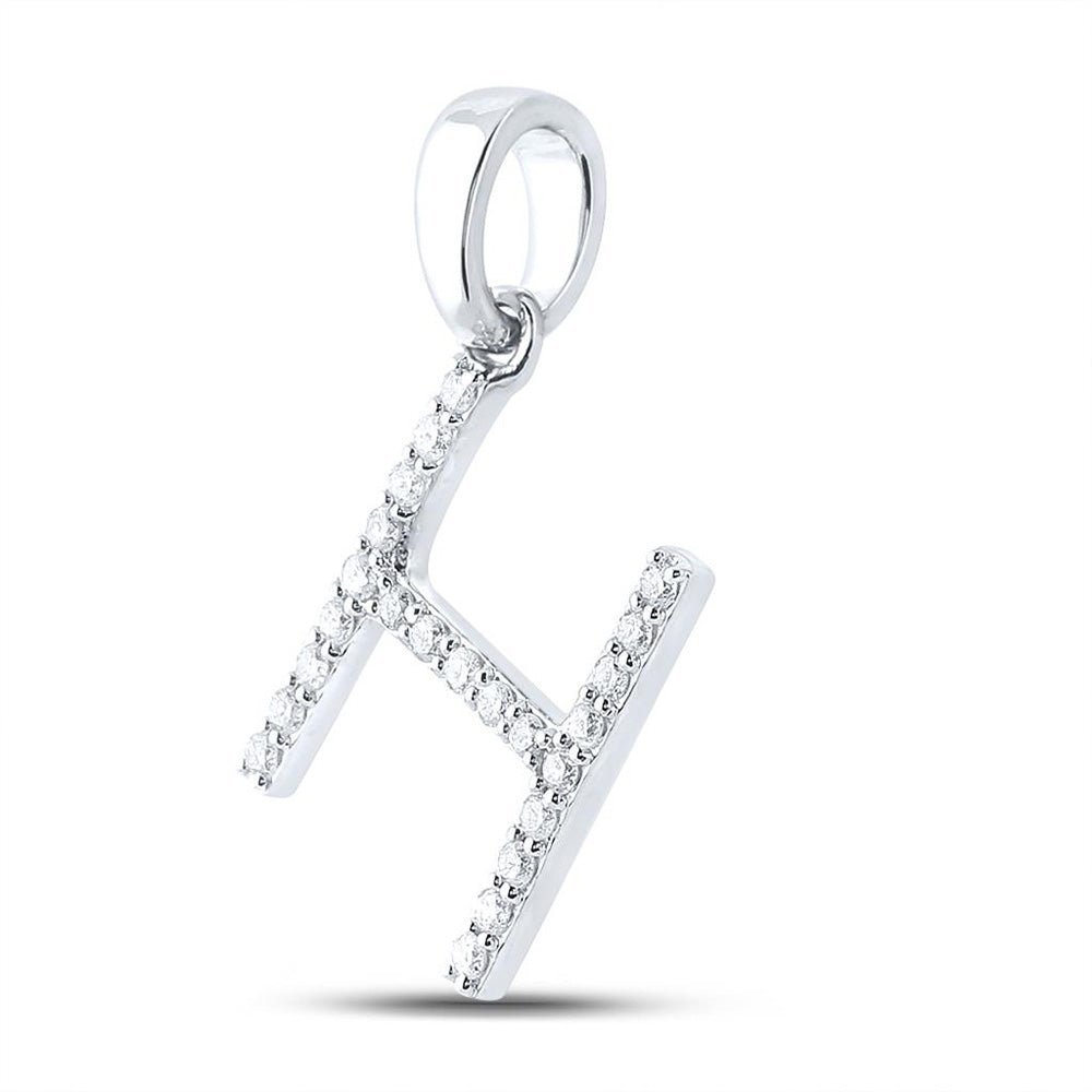 Splendid Jewellery 10kt White Gold Diamond Initial & Letter Pendant - Splendid Jewellery