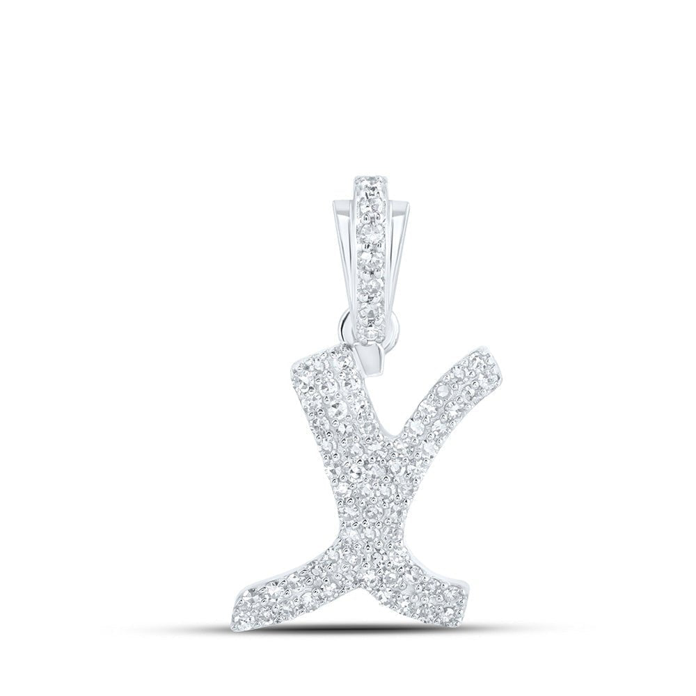 Splendid Jewellery 10kt White Gold Diamond Initial & Letter Pendant - Splendid Jewellery