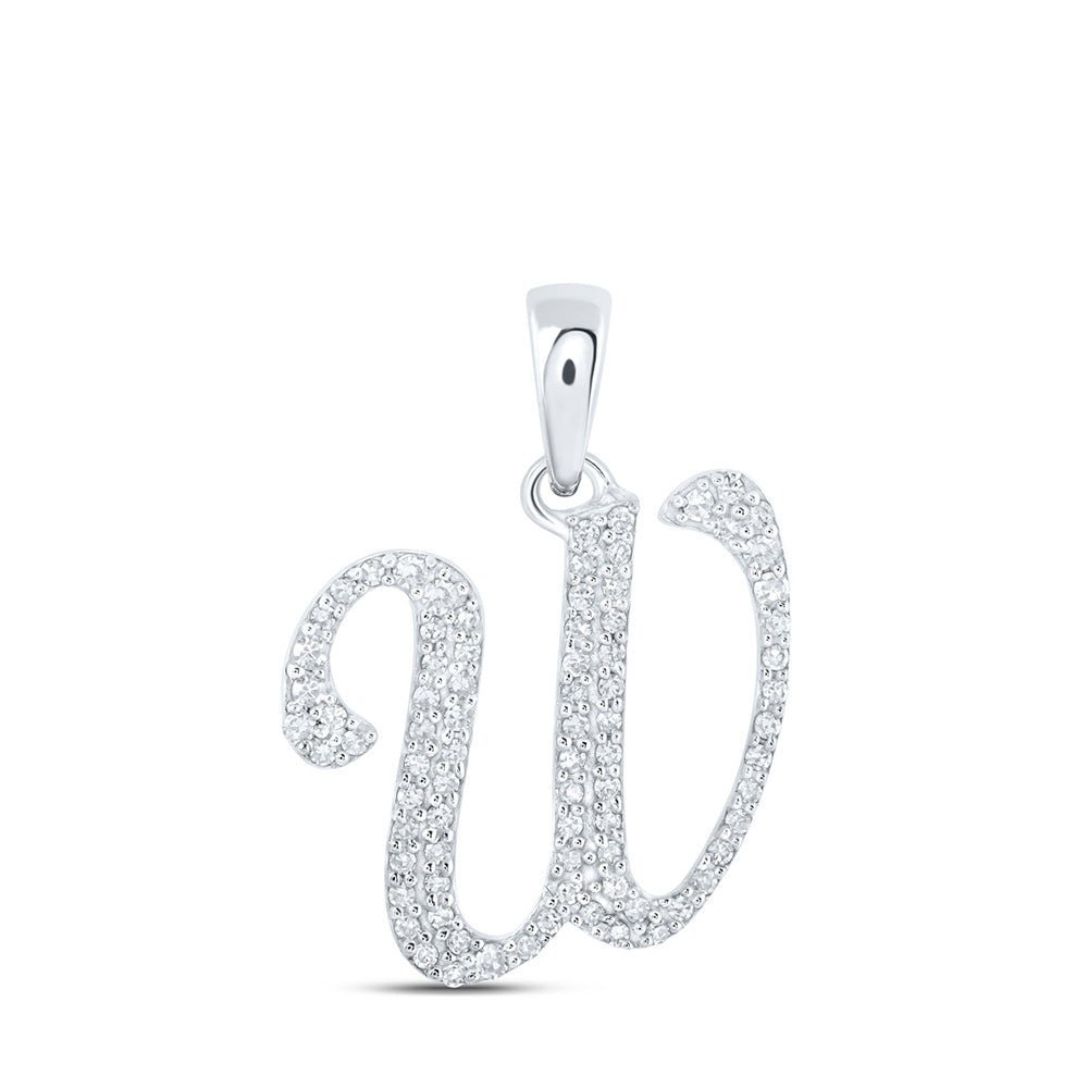 Splendid Jewellery 10kt White Gold Diamond Initial Pendant - Personalized Elegance at Its Finest - Splendid Jewellery
