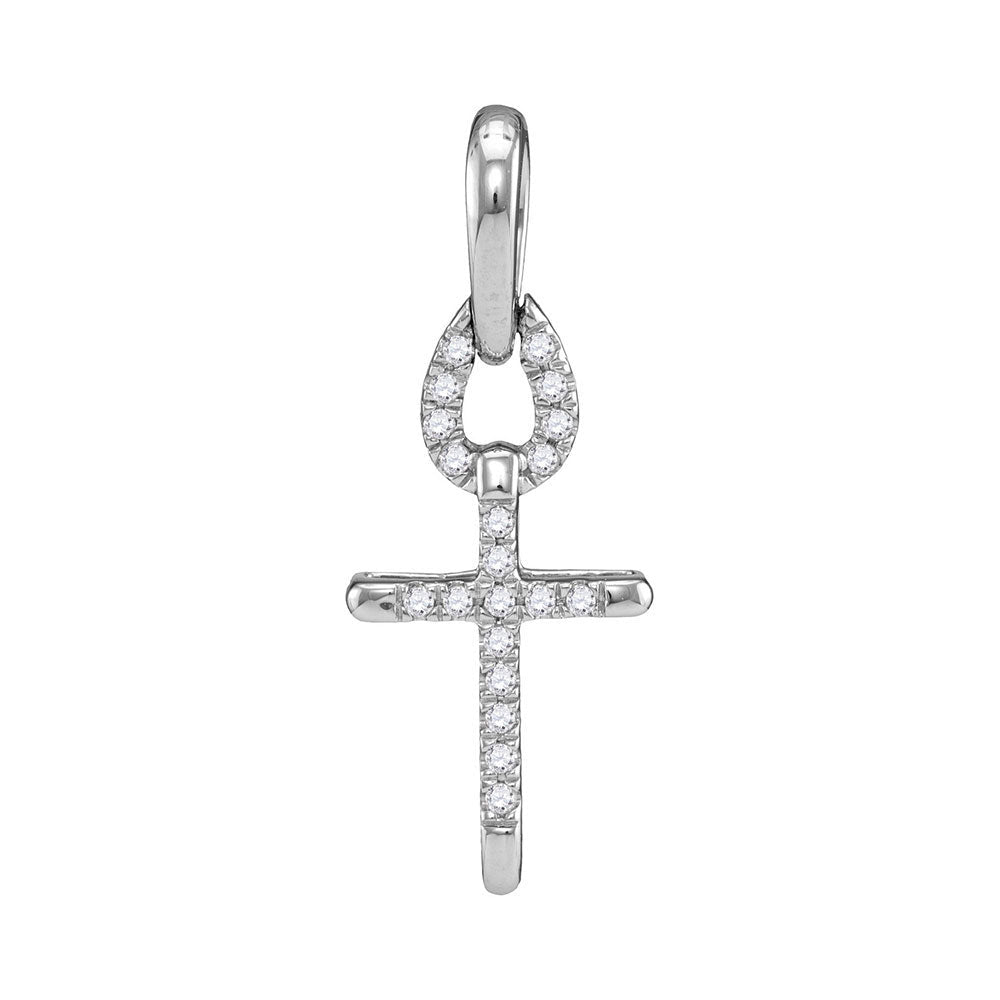 Splendid Jewellery 10kt White Gold Diamond Roman Cross Pendant - Splendid Jewellery