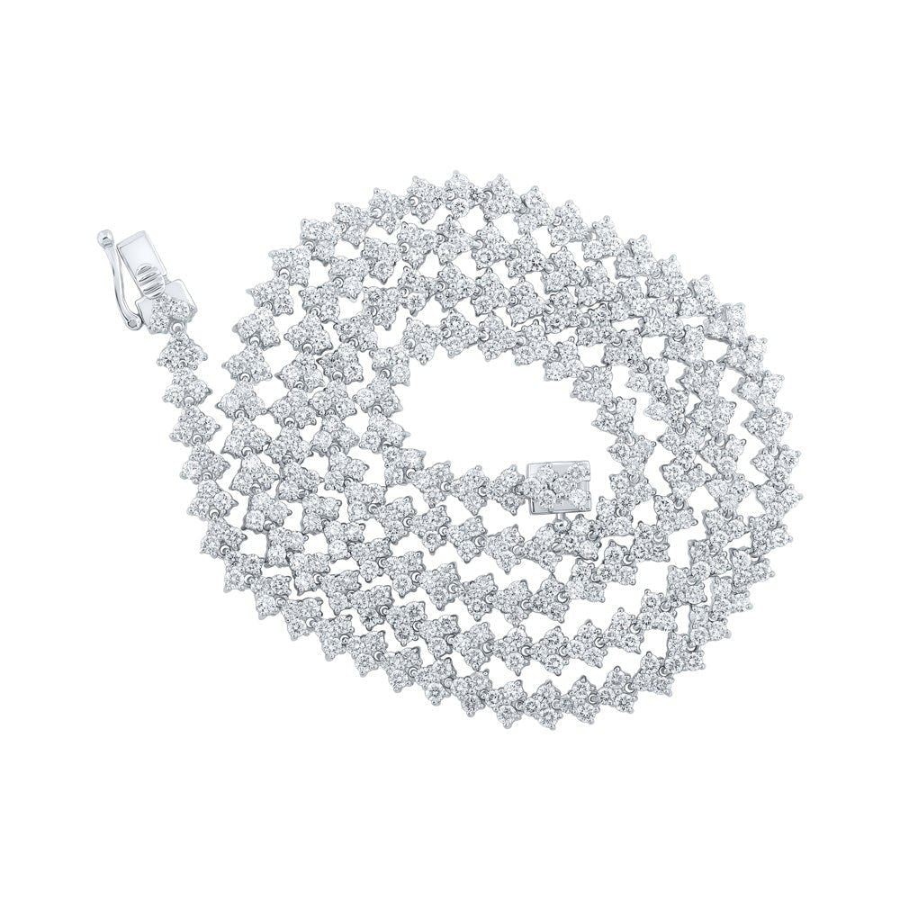 Splendid Jewellery 10kt White Gold Men's Round Diamond Link Chain Necklace - 13 Cttw - Splendid Jewellery