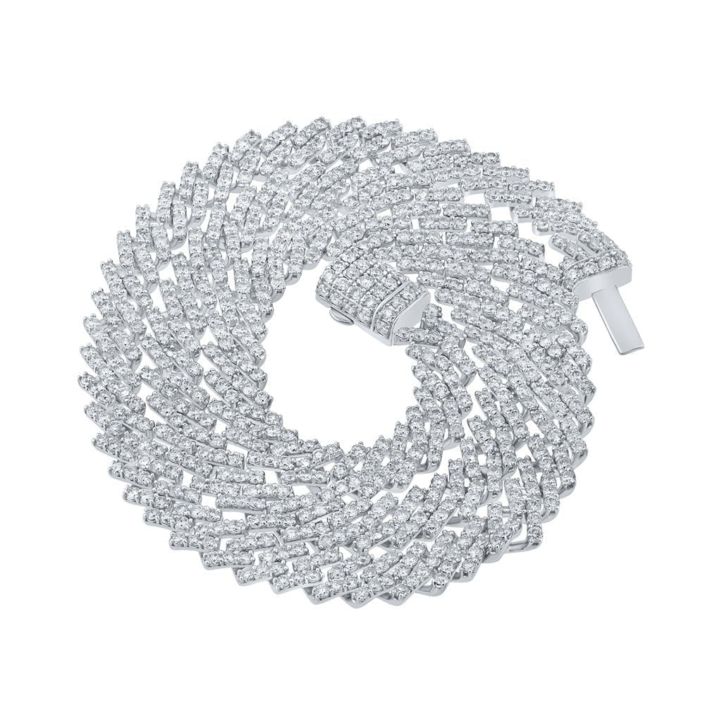 Splendid Jewellery 10kt White Gold Men's Round Diamond Link Chain Necklace - 18 & 3/4 Ct.t.w. - Splendid Jewellery