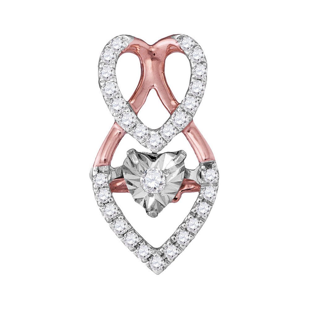 Splendid Jewellery 10kt White Gold Moving Round Diamond Heart Pendant - Splendid Jewellery