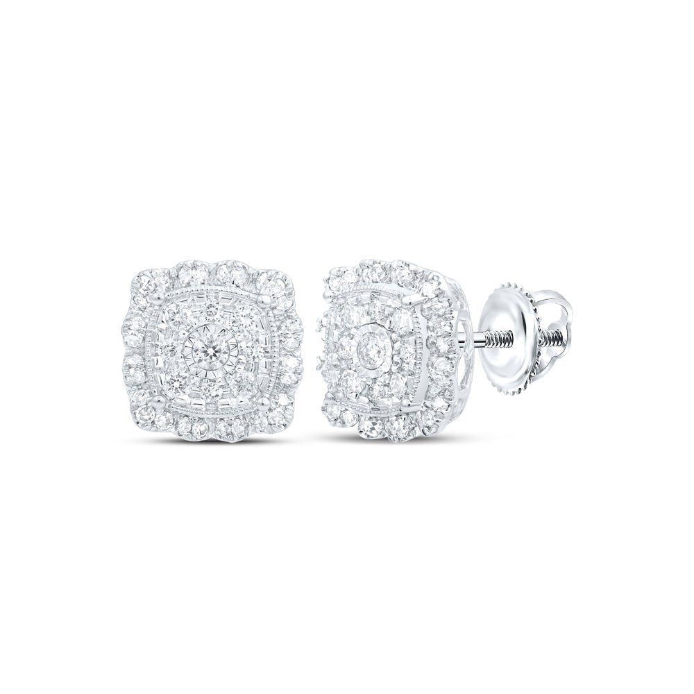 Splendid Jewellery 10kt White Gold Square Diamond Earrings - 5/8 Cttw: A Modern Marvel - Splendid Jewellery