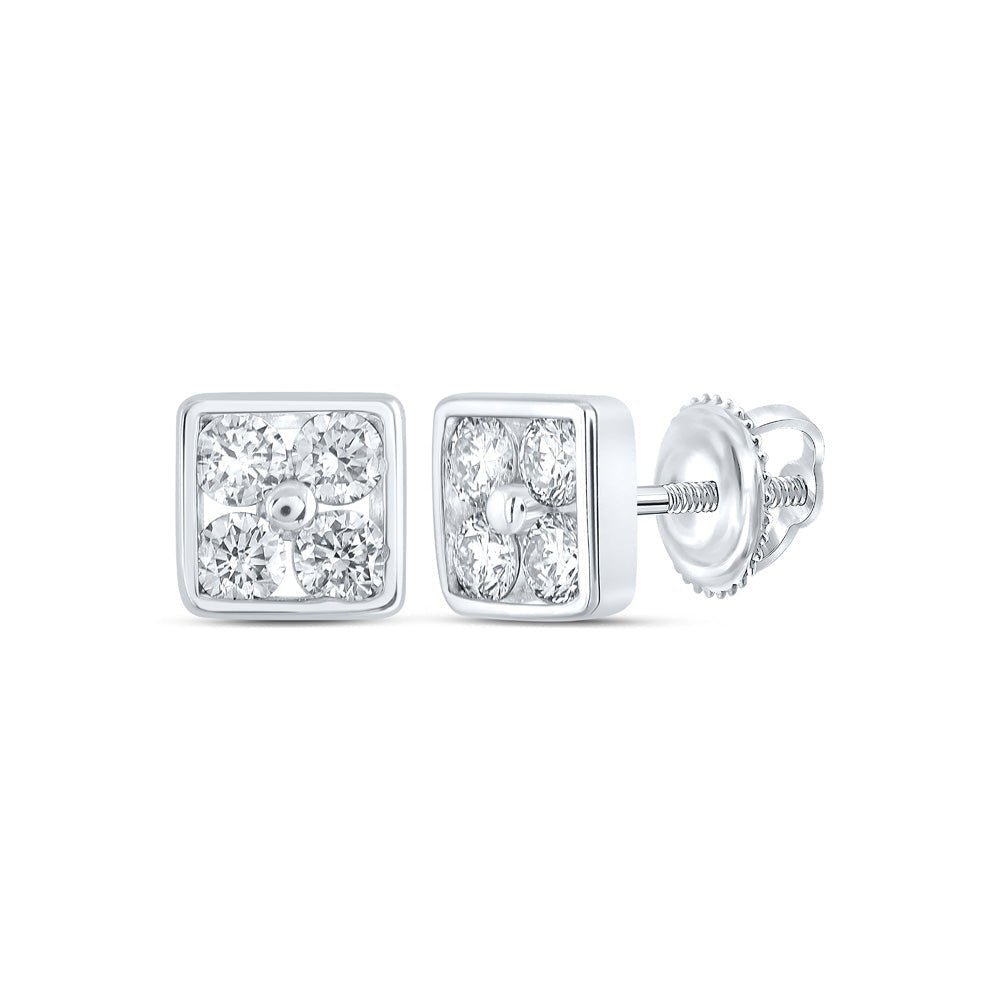 Splendid Jewellery 10kt White Gold Square Diamond Earrings: A Modern Twist of Elegance and Brilliance - Splendid Jewellery