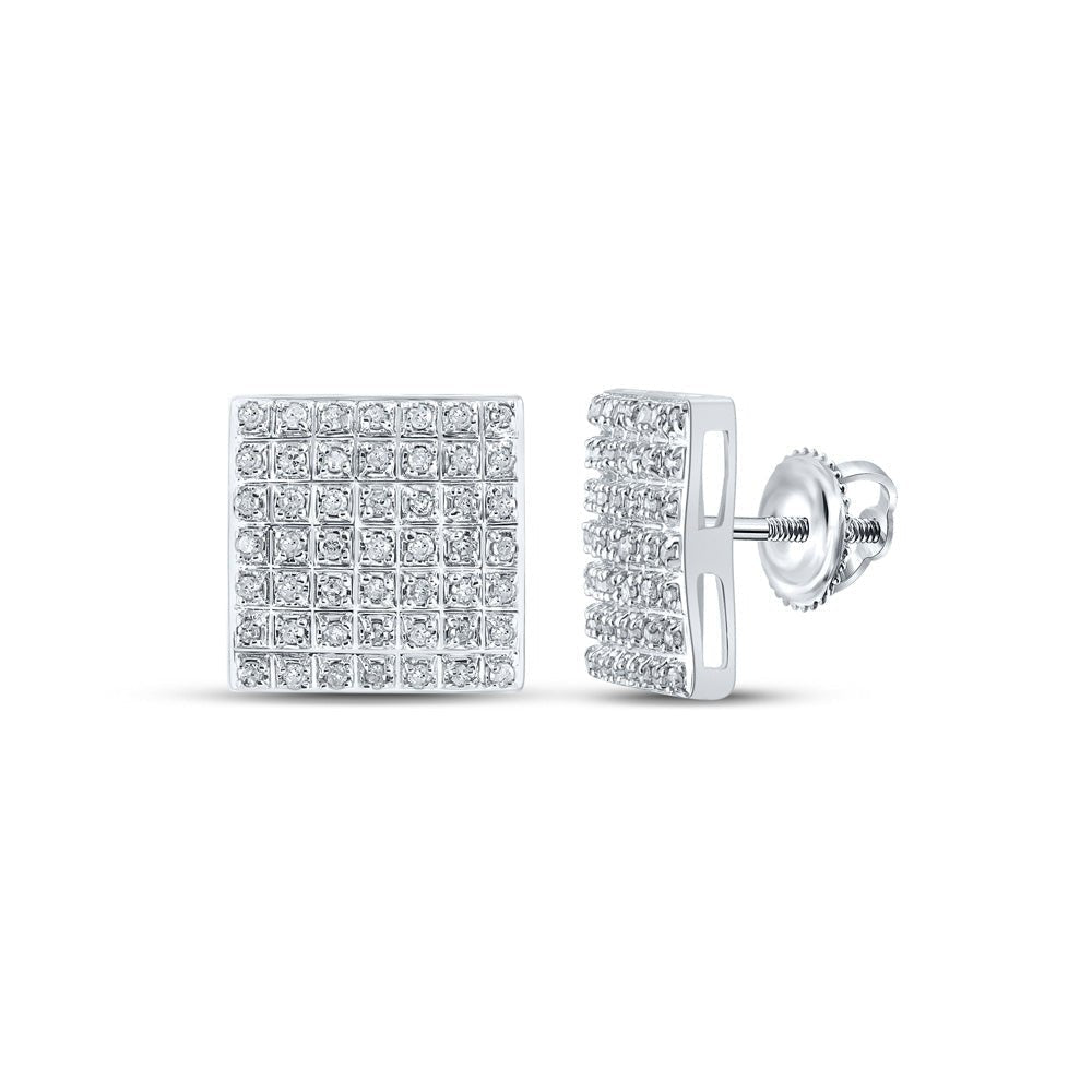Splendid Jewellery 10kt White Gold Square Diamond Earrings - A Radiant Masterpiece - Splendid Jewellery