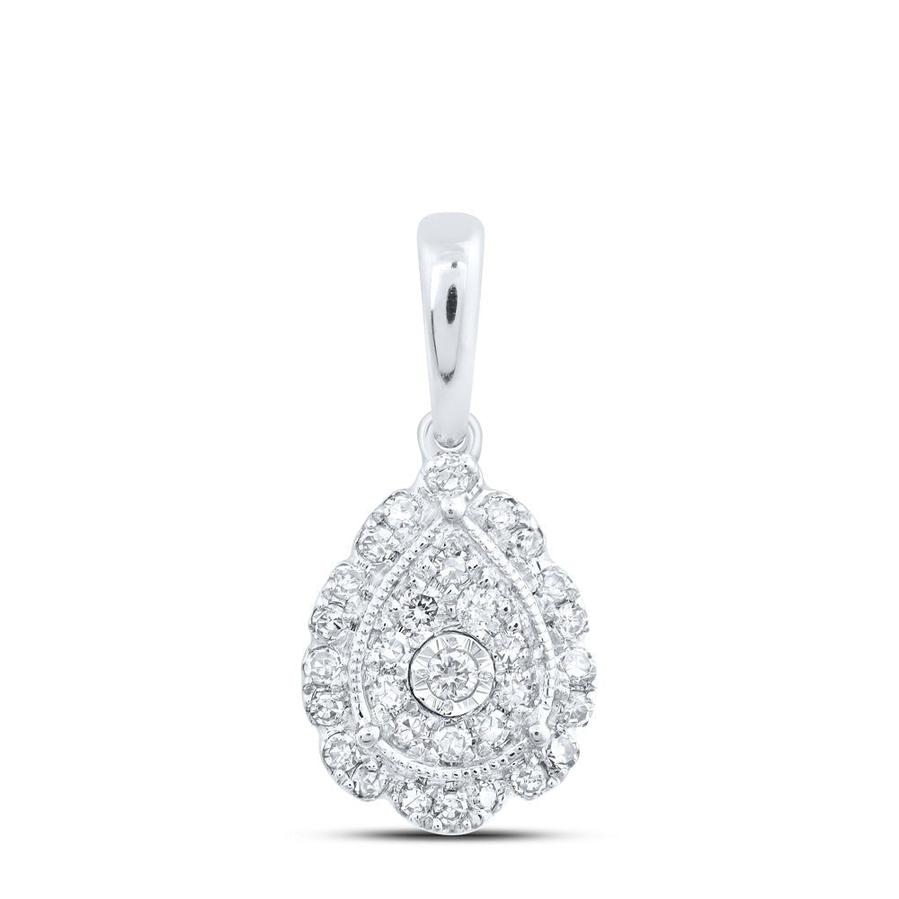 Splendid Jewellery 10kt White Gold Teardrop Diamond Pendant - Splendid Jewellery