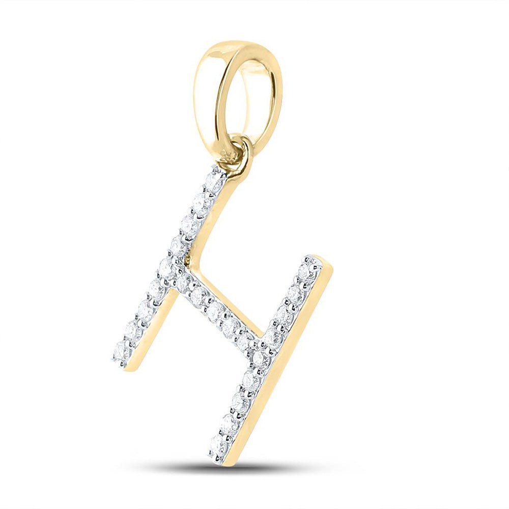 Splendid Jewellery 10kt Yellow Gold Diamond H Initial Pendant - Splendid Jewellery