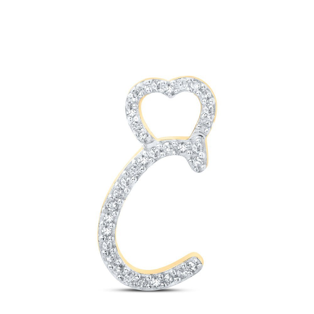 Splendid Jewellery 10kt Yellow Gold Diamond Initial Heart Pendant - Splendid Jewellery