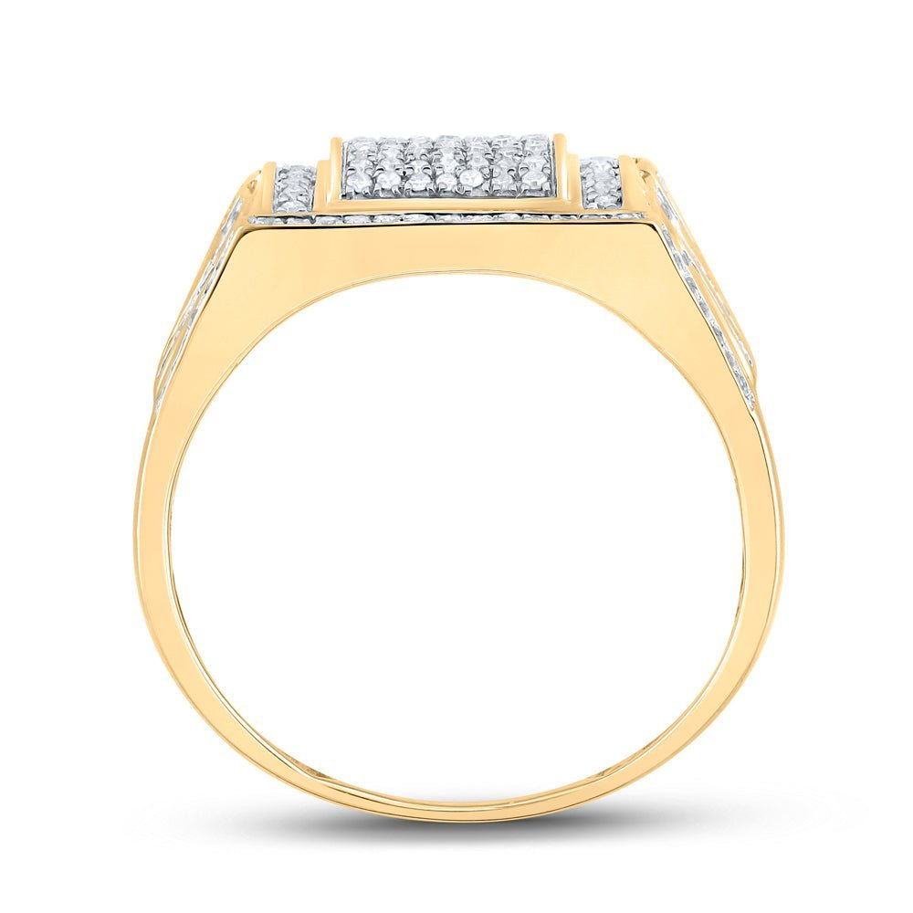 Splendid Jewellery 10kt Yellow Gold Square Diamond Men's Ring - 3/8 Cttw - Splendid Jewellery