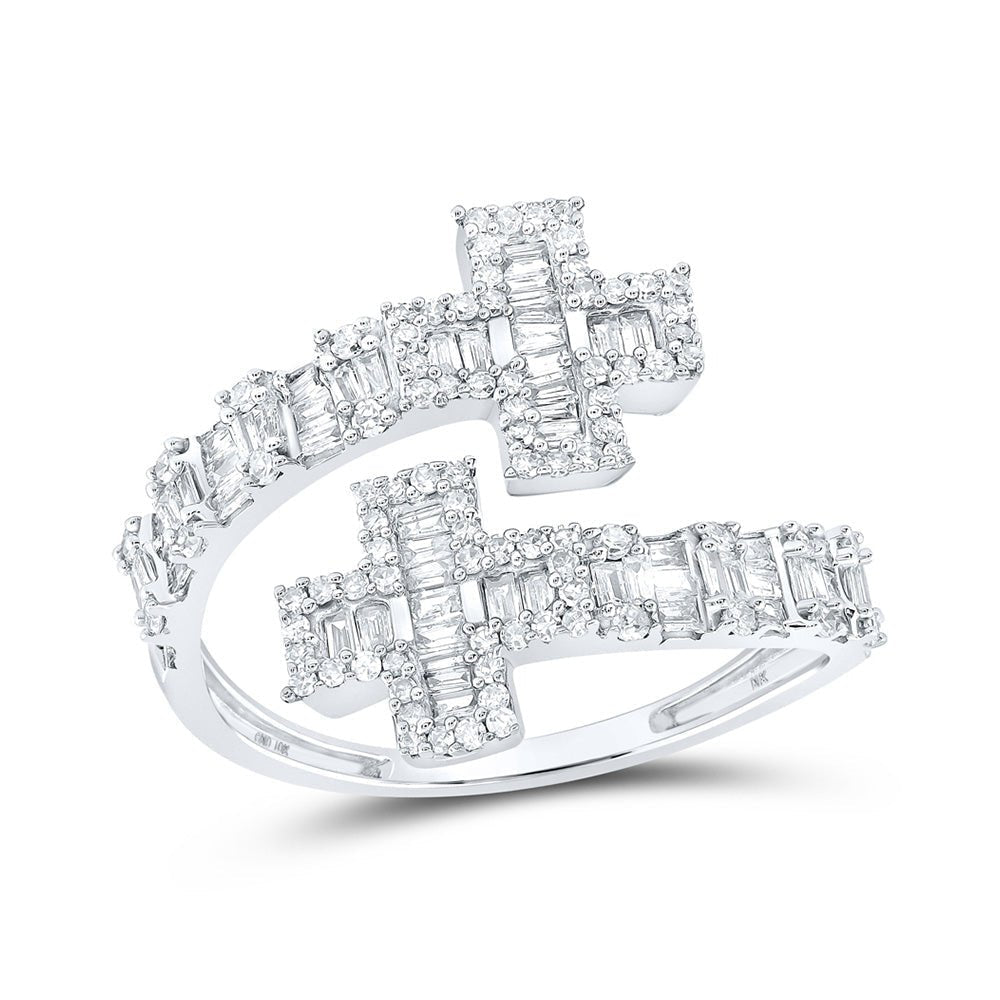 Splendid Jewellery's Diamond Elegance Cross Cuff Band Ring - Splendid Jewellery