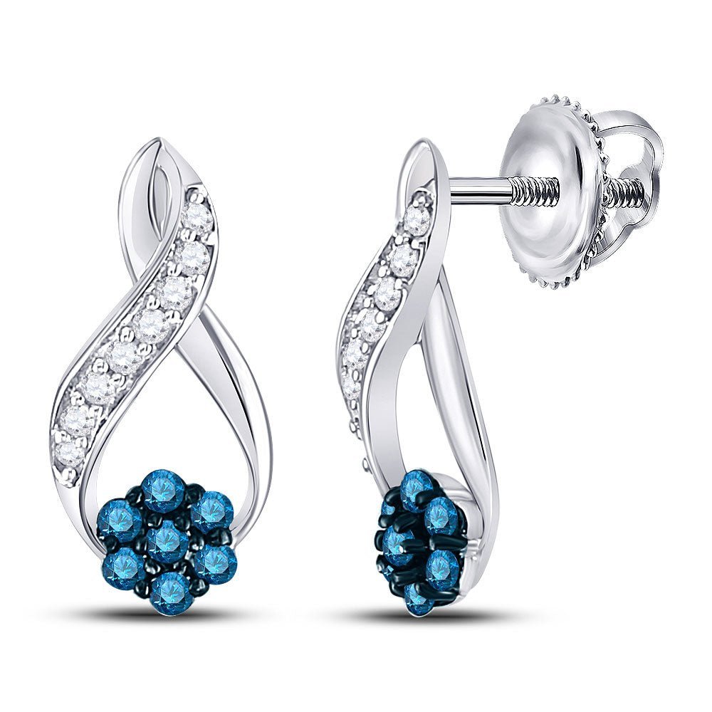 Splendid Jewellery's Mesmerizing Blue Diamond Cluster Earrings - Splendid Jewellery
