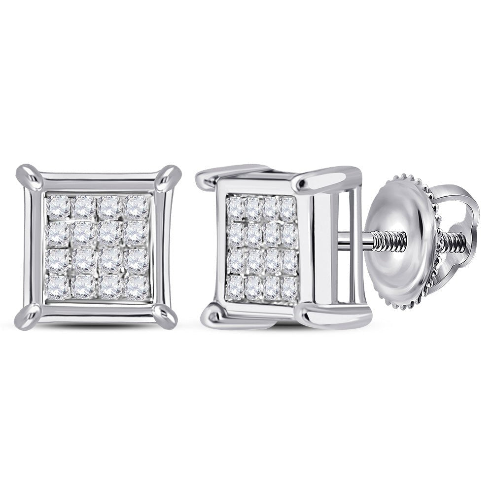 Splendid Jewellery's Princess Diamond Square Earrings: A Radiant Treasure in 10kt White Gold - Splendid Jewellery
