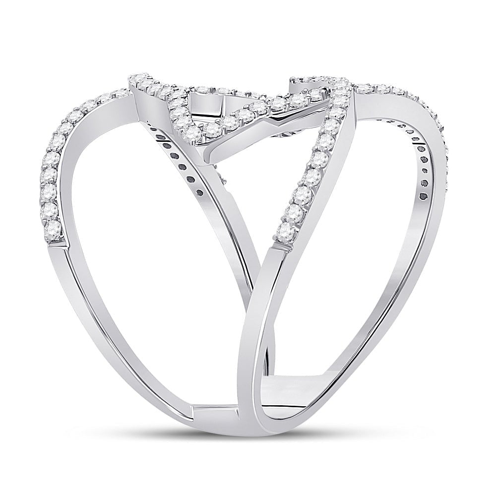 Stellar Sparkle | 14kt White Gold Diamond Starburst Negative Space Ring 1/2 Cttw | Splendid Jewellery - Splendid Jewellery