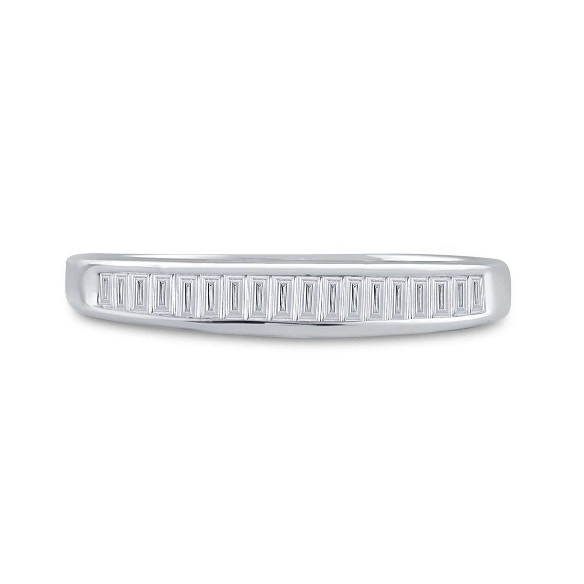 Sterling Silver Baguette Diamond Wedding Band 1/4 Cttw - Splendid Jewellery