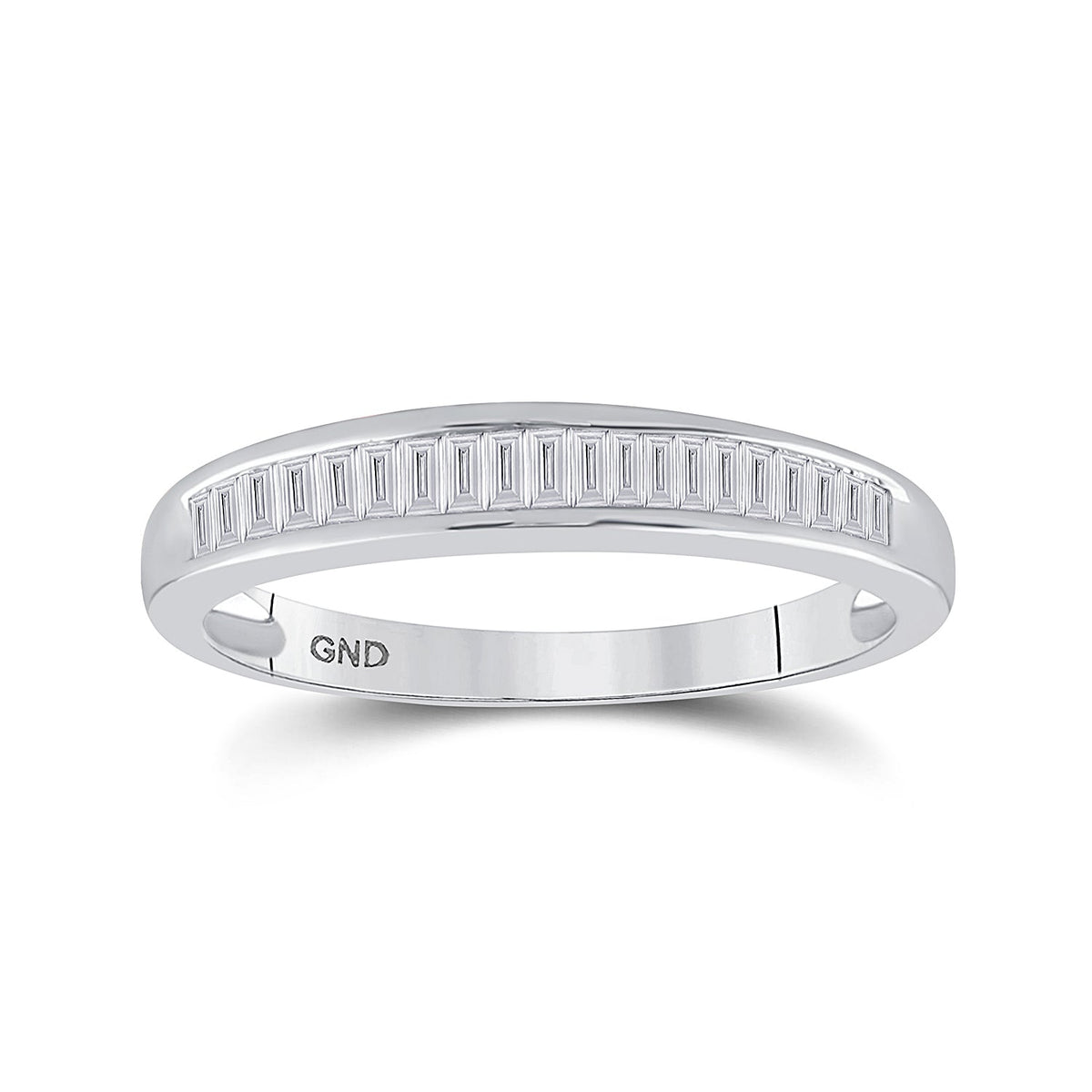 Sterling Silver Baguette Diamond Wedding Band 1/4 Cttw - Splendid Jewellery