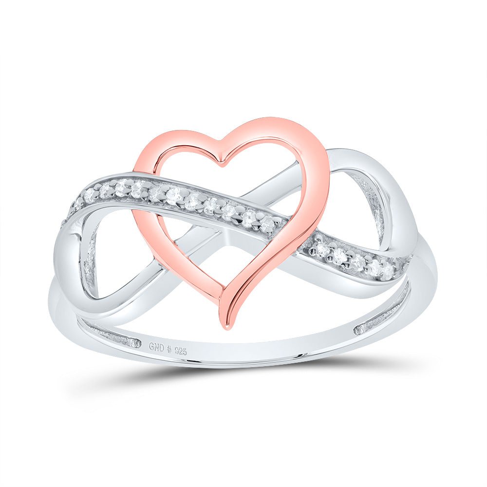 Sterling Silver Diamond Infinity Heart Ring 1/12 Cttw - Splendid Jewellery