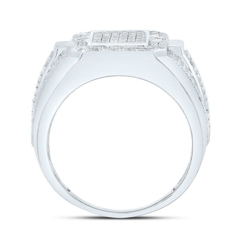 Sterling Silver Diamond Men's Ring 1/3 Cttw - Splendid Jewellery