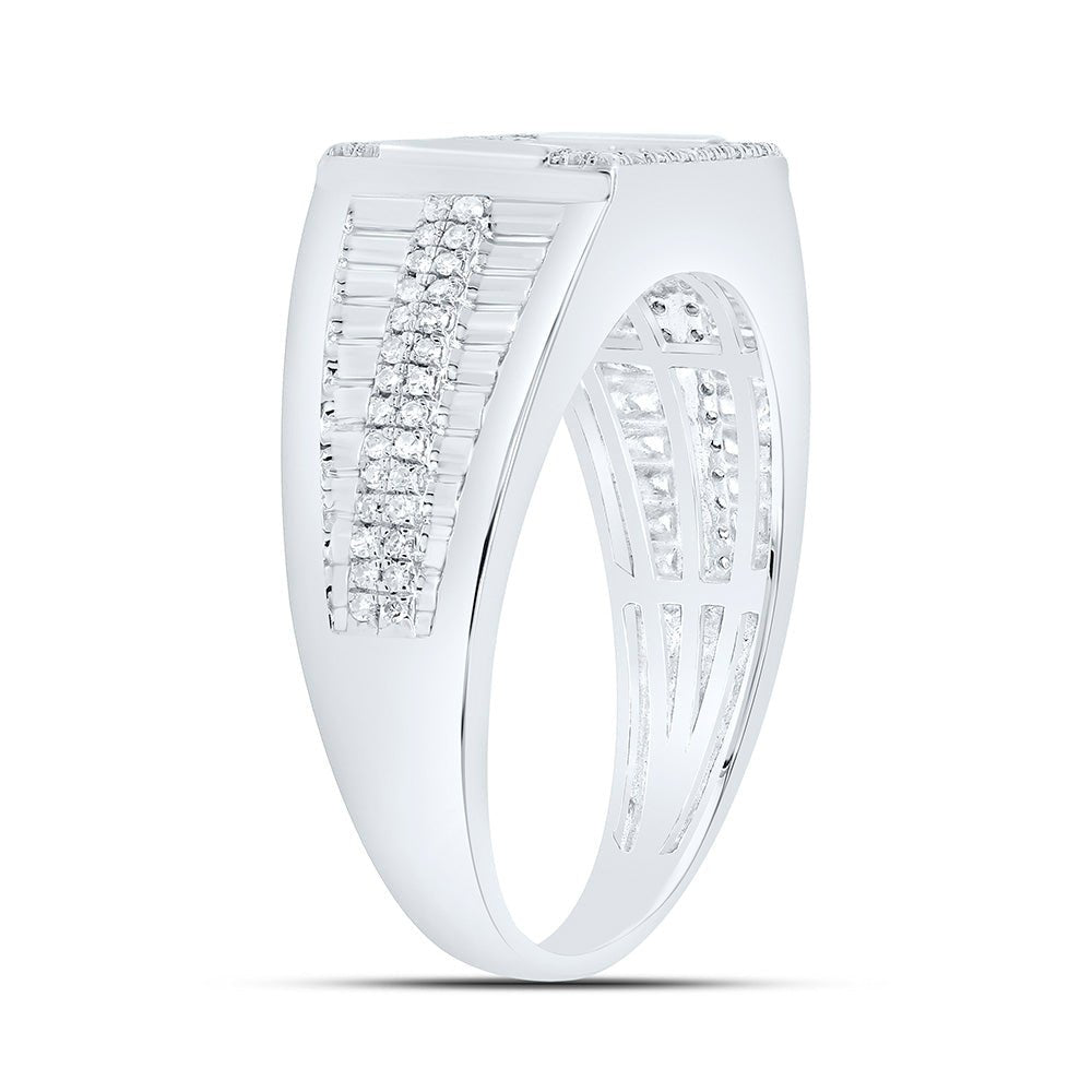 Sterling Silver Diamond Men's Ring 1/3 Cttw - Splendid Jewellery