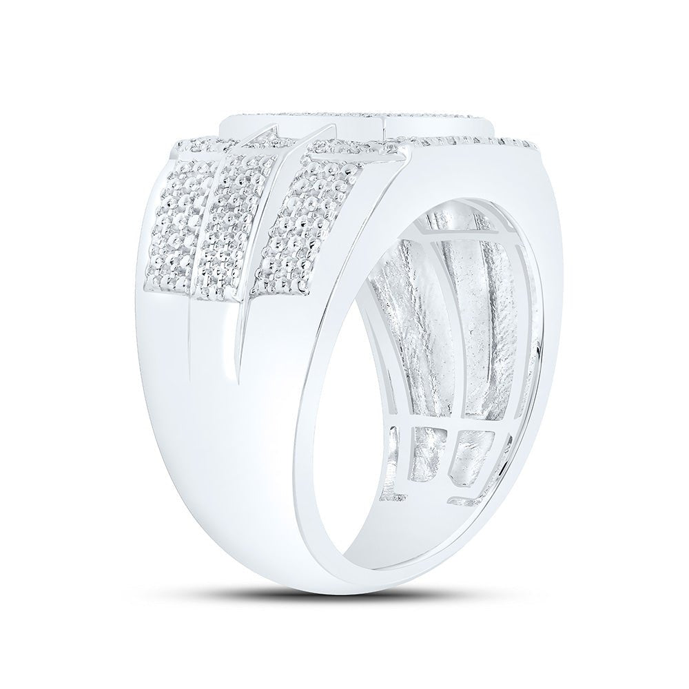 Sterling Silver Diamond Men's Ring 1/3 Cttw - Splendid Jewellery