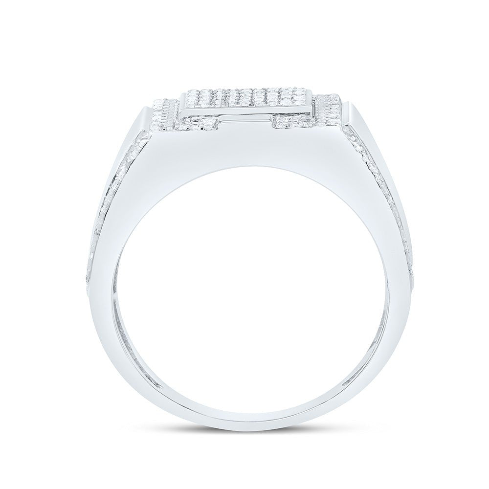 Sterling Silver Diamond Men's Ring 1/3 Cttw - Splendid Jewellery