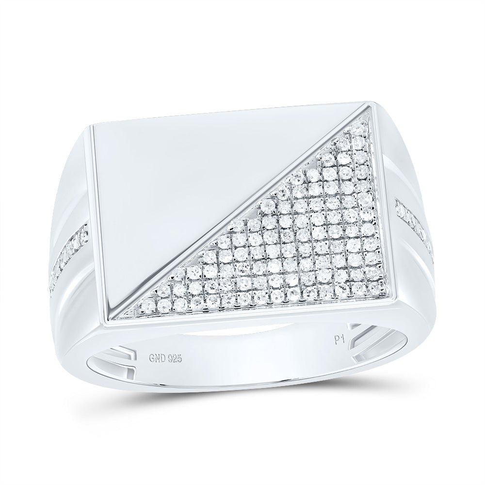 Sterling Silver Diamond Men's Ring 1/3 Cttw - Splendid Jewellery