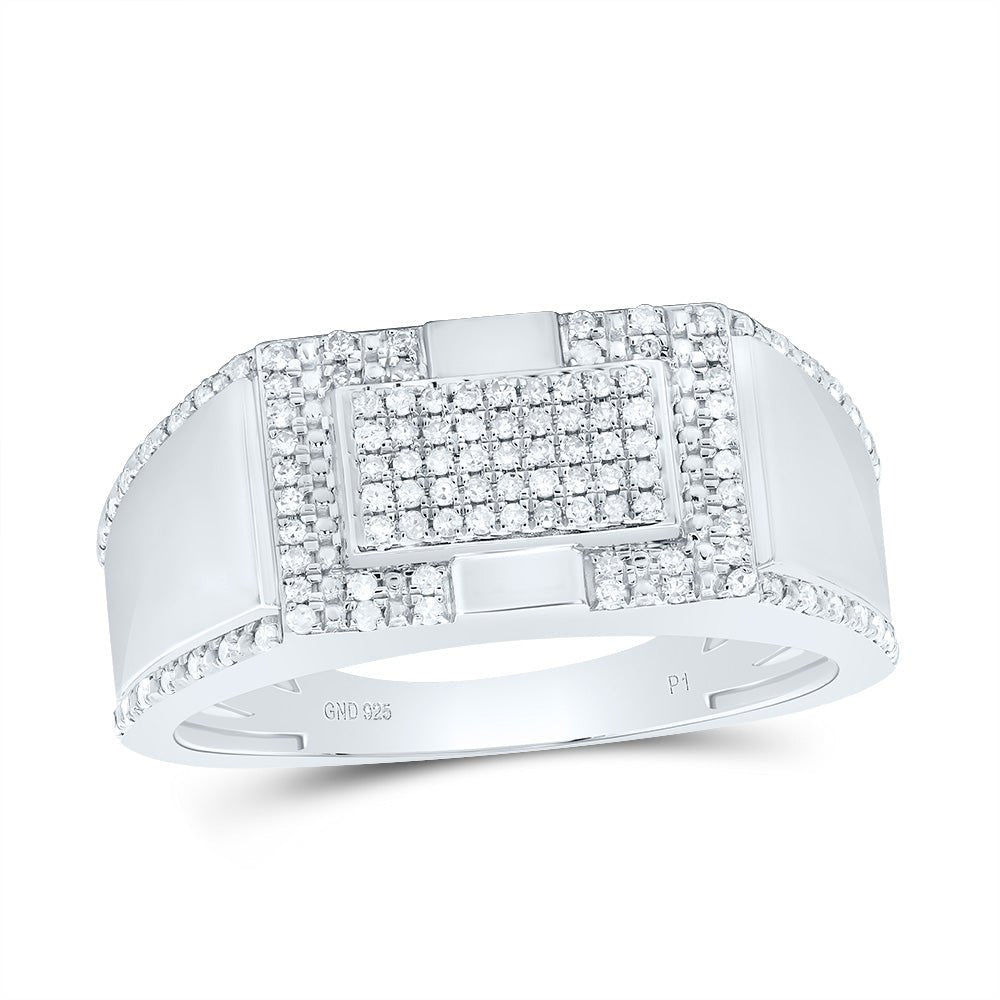 Sterling Silver Diamond Men's Ring 1/3 Cttw - Splendid Jewellery