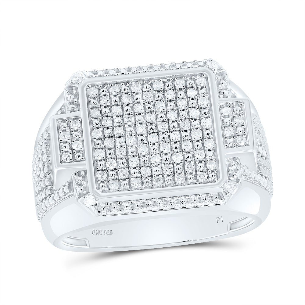 Sterling Silver Diamond Men's Ring 1/3 Cttw - Splendid Jewellery