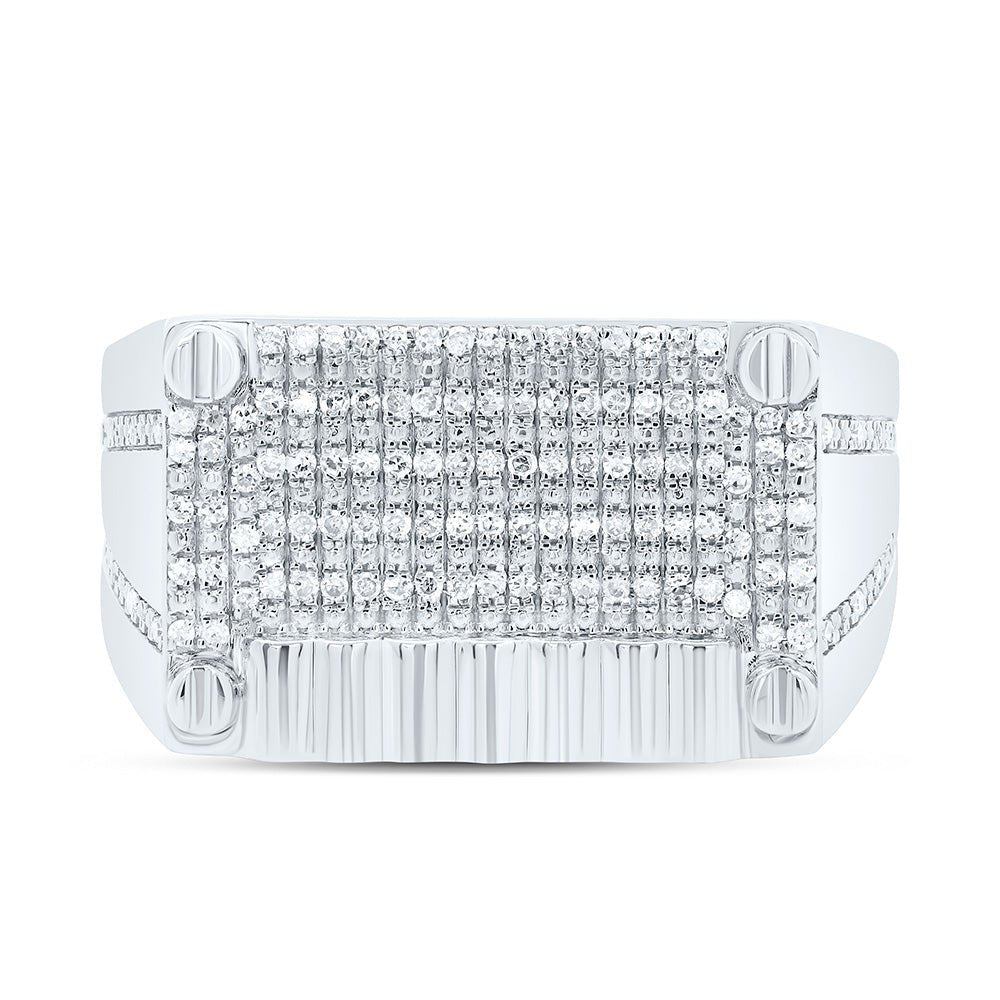 Sterling Silver Diamond Men's Ring 1/3 Cttw - Splendid Jewellery