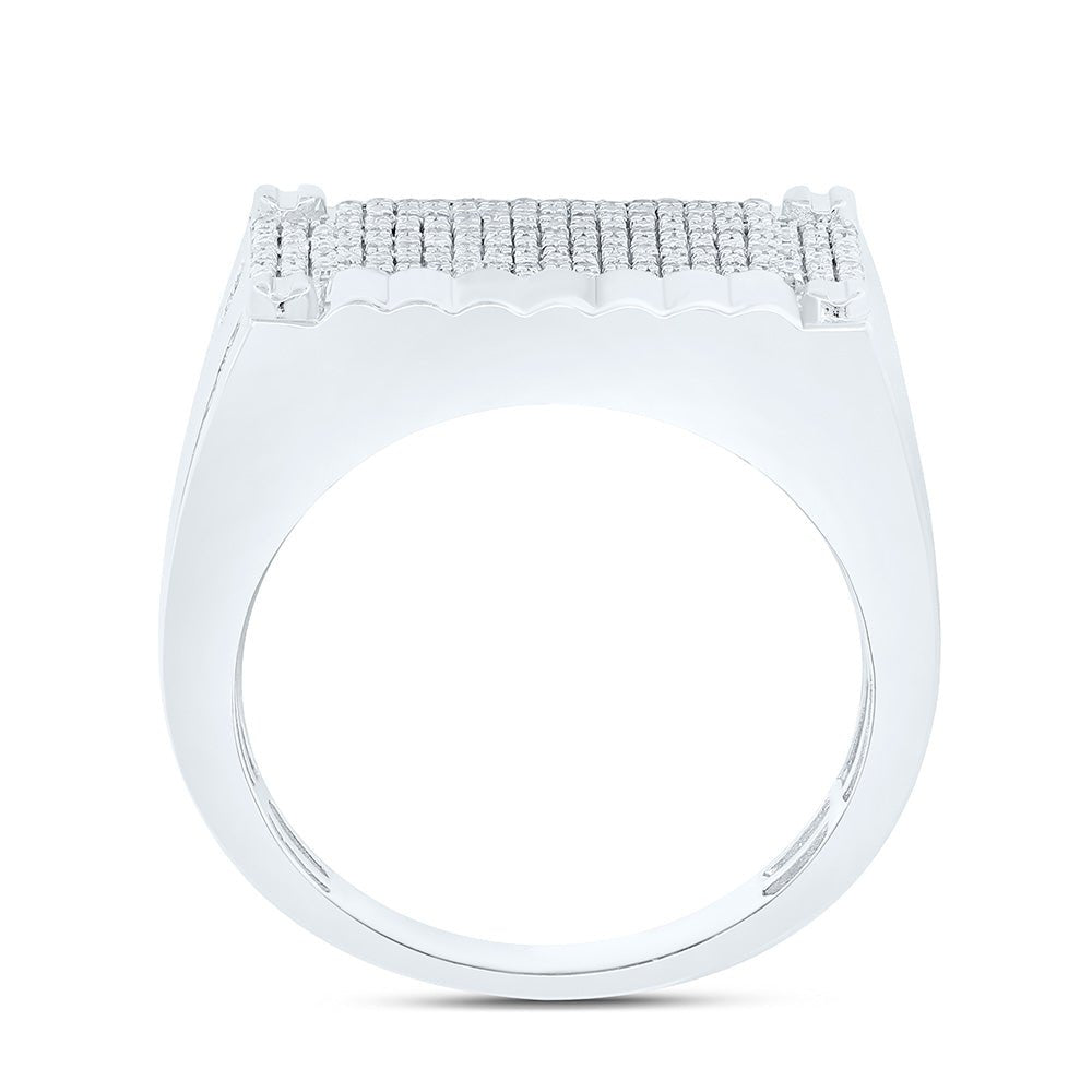 Sterling Silver Diamond Men's Ring 1/3 Cttw - Splendid Jewellery