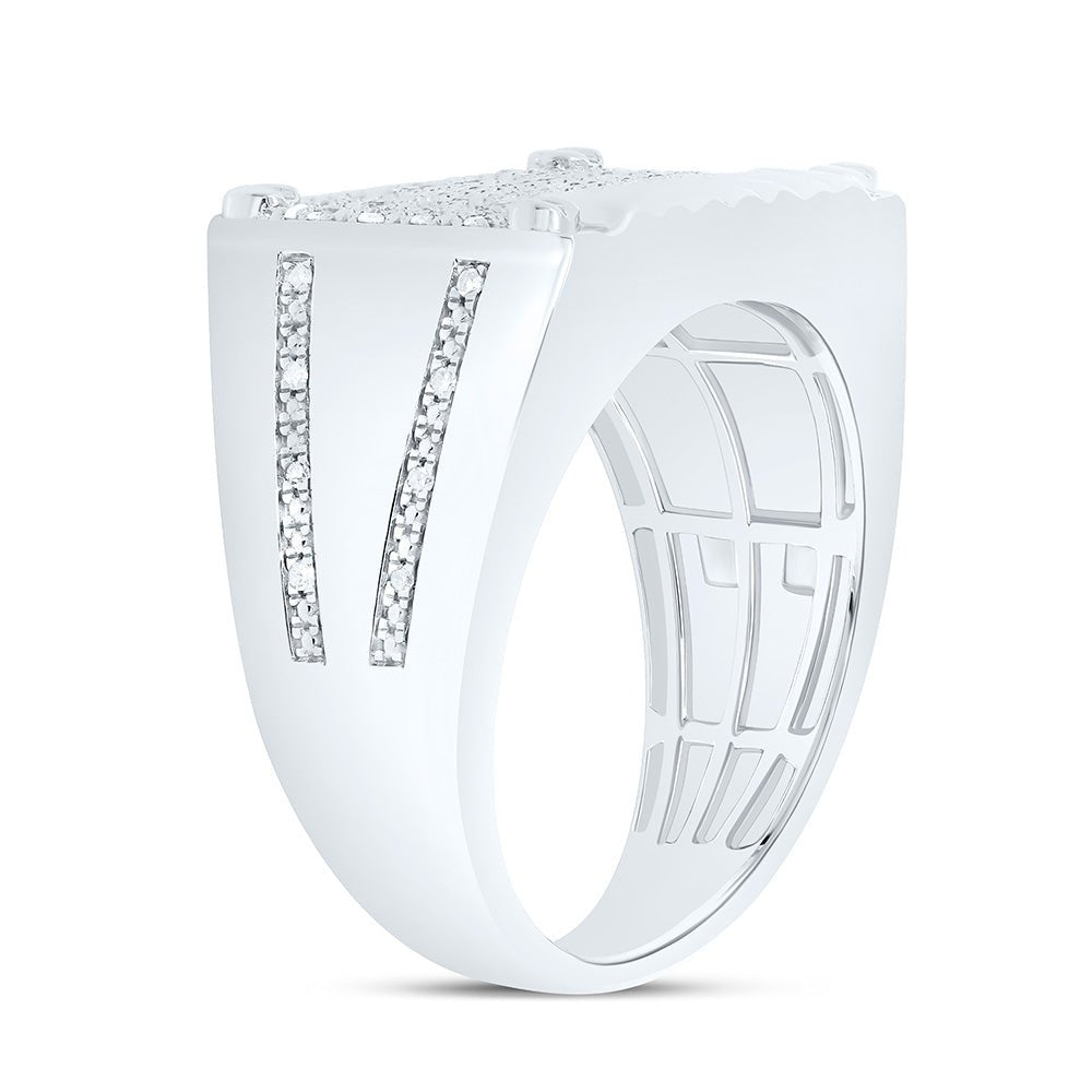 Sterling Silver Diamond Men's Ring 1/3 Cttw - Splendid Jewellery