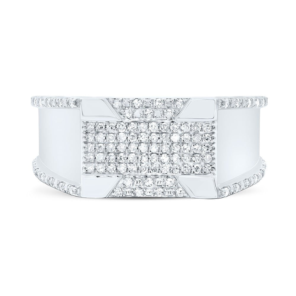 Sterling Silver Diamond Men's Ring 1/3 Cttw - Splendid Jewellery