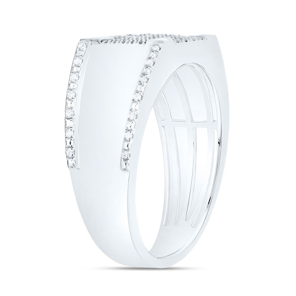 Sterling Silver Diamond Men's Ring 1/3 Cttw - Splendid Jewellery